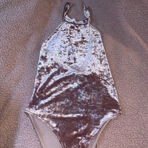 Forever 21 Halter Velvet Bodysuit